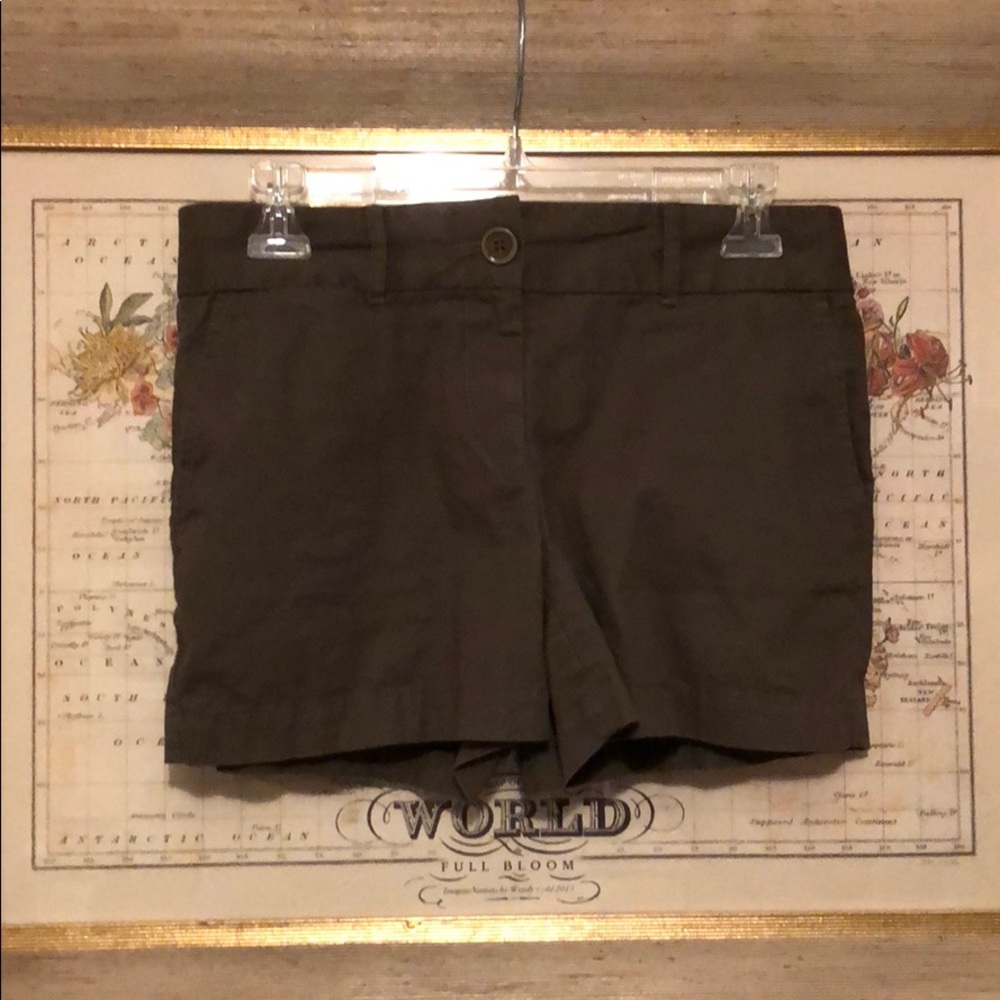 Green chino shorts